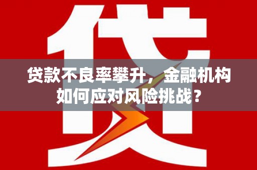 五家渠贷款不良率攀升，金融机构如何应对风险挑战？