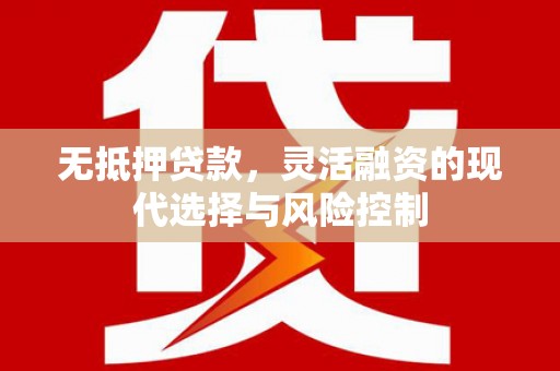 五家渠无抵押贷款，灵活融资的现代选择与风险控制