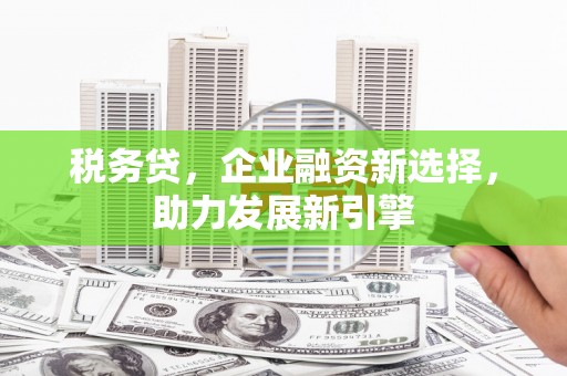 五家渠税务贷，企业融资新选择，助力发展新引擎