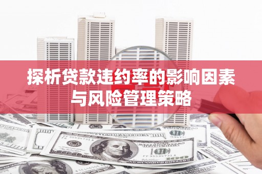 五家渠探析贷款违约率的影响因素与风险管理策略