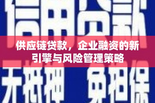 五家渠供应链贷款，企业融资的新引擎与风险管理策略