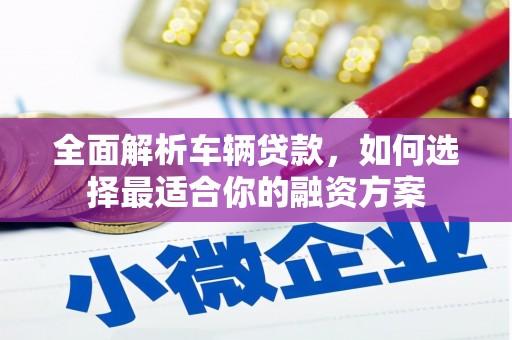 五家渠全面解析车辆贷款，如何选择最适合你的融资方案