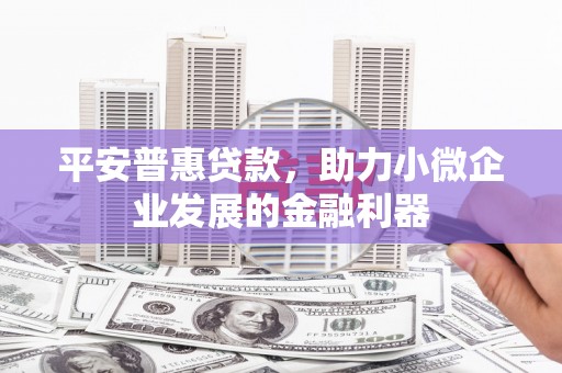 五家渠平安普惠贷款，助力小微企业发展的金融利器